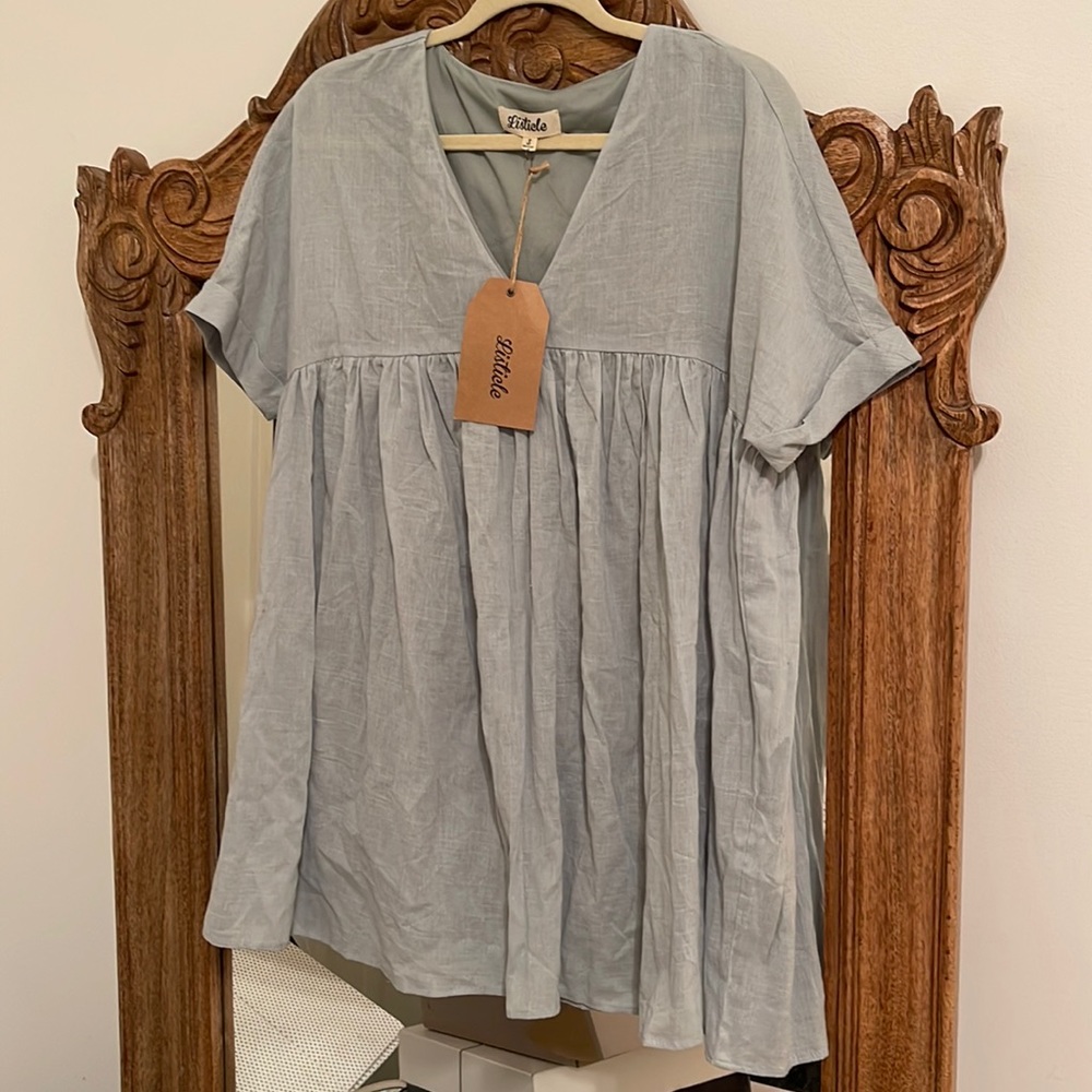Listicle light blue babydoll dress